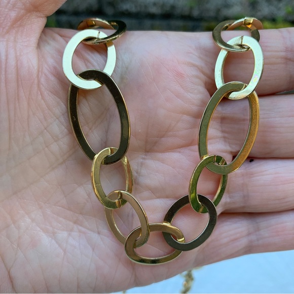 🤩3/$20 Vintage COOKIE LEE Gold Chain Large Oval Link Chunky Light Y2K Bling 19” - Picture 3 of 9